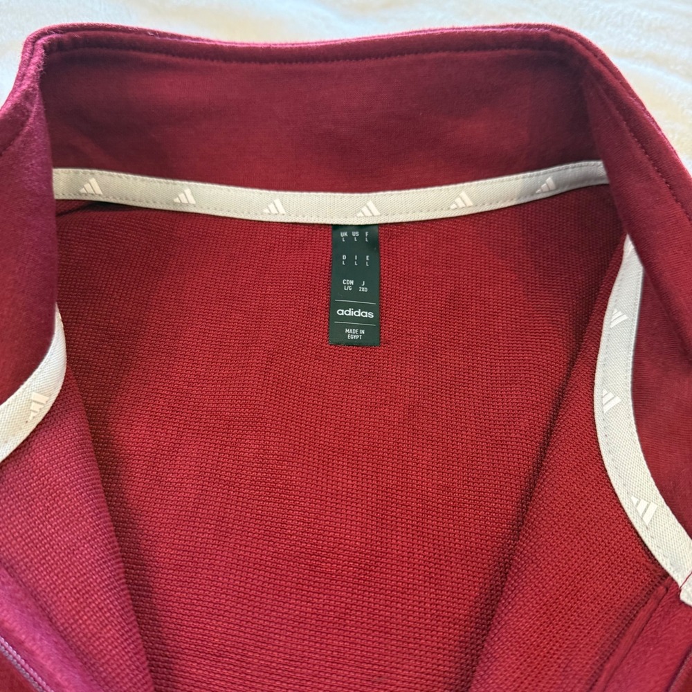NWT Adidas Mens GO-TO 1/4 Zip Pullover Long Sleeve Burgundy Sz L Style ADVRO955 - Picture 4 of 9